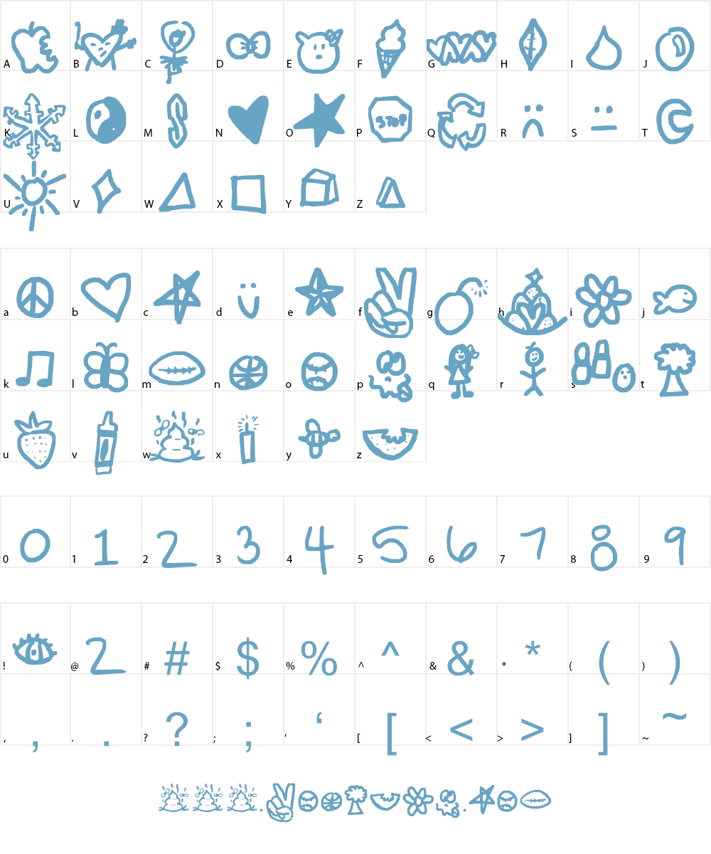 symbols rock Font Character